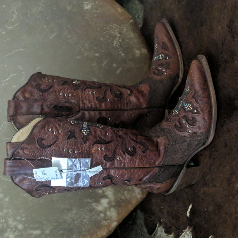 CORRAL C1104 Distressed brown/python cowgirl boot… - image 8